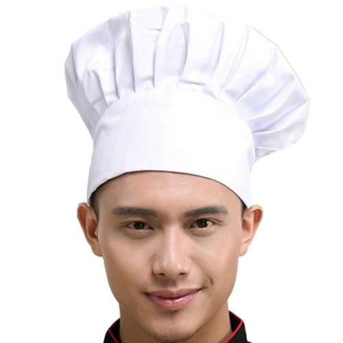 Hyzrz Chef Hat Adult Adjustable Elastic Baker Kitchen Cooking Chef Cap - White