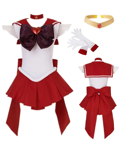 US size Women Sailor Mars Cosplay Costume Super s combat skirt suit