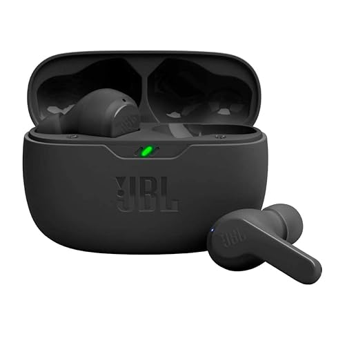 JBL Vibe Beam - True Wireless JBL Deep Bass Sound Earbuds, Bluetooth 5.2, Water & Dust Resistant, Hands-free call with VoiceAware, Up to 32 hours of battery life (Black) - Black