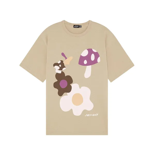 Not So Ape Mushroom Graphic T-Shirt - Beige