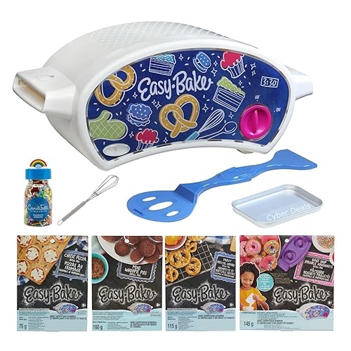 Ultimate Easy Bake Oven Baking Bundle - Oven, Cookie, Pretzel, Pizza Mixes + Sprinkles & Whisk for Kids 8+