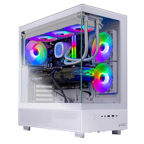 Skytech Azure Gaming PC Desktop, Ryzen 7 9700X 3.8 GHz (5.5GHz Turbo Boost), NVIDIA RTX 4060 8GB GDDR6, 2TB SSD, 32GB DDR5 RAM 6000 RGB, 650W Gold PSU, 360mm ARGB AIO, Wi-Fi, Win 11 Home - 9700X | 4060