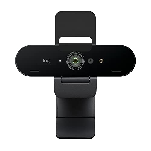Logitech Brio 4K Webcam, Ultra 4K HD Video Calling, Noise-Canceling mic, HD Auto Light Correction, Wide Field of View, Works with Microsoft Teams, Zoom, Google Voice, PC/Mac/Laptop/Macbook/Tablet - Webcam