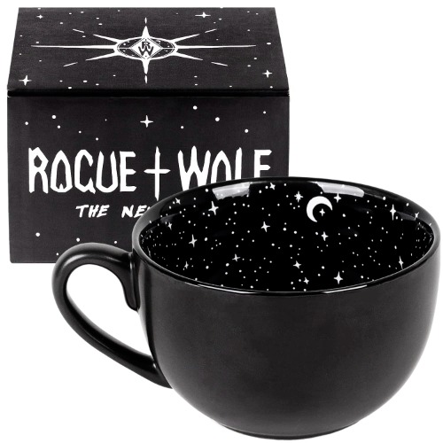 Rogue + Wolf Midnight Coffee Large Witch Mug in Gift Box Halloween Decor Spooky Gifts Ghost Cool Coffee Mugs For Women Goth Witchy Novelty Porcelain Tea Creepy Cup Gothic Witchcraft - 17.6oz 500ml