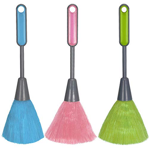 WOVTE 3 Pack Fluffy Microfiber Delicate Kitchen Duster Laptop Keyboard Brush Computer Screen Cleaner Tool Mini Dusting Wand (Blue, Green, Pink) - Blue, Green, Pink