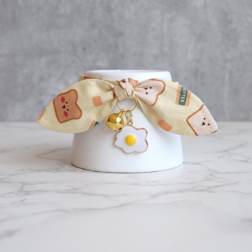 Egg and Toast Cat Collar with Charm | CAT