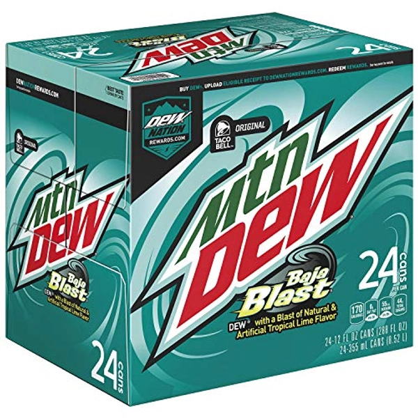 Mountain Dew Baja Blast 12 fl oz Cans, 24 count