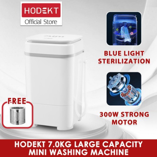 HODEKT Portable Washing Machine With Dryer 7KG Automatic Blue Light Sterilization Suitable For Small Family Rental Dormitory Baby Clothes
