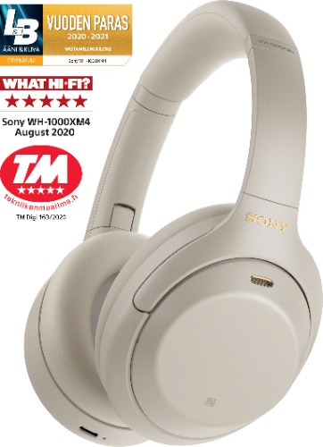 Sony WH-1000XM4 -Bluetooth-vastamelukuulokkeet, hopea 249,00