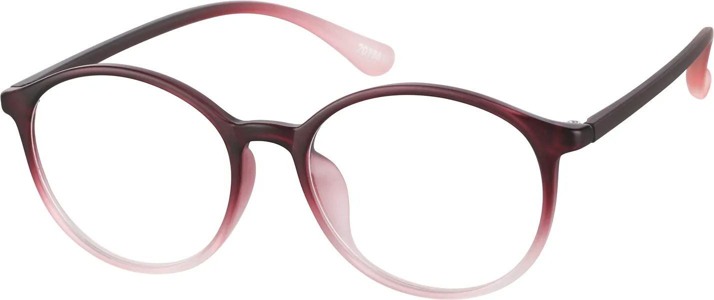 ZENNI Blue Light Blocking Reading Glasses for Women and Men - Cranberry Round Glasses 1.0 x