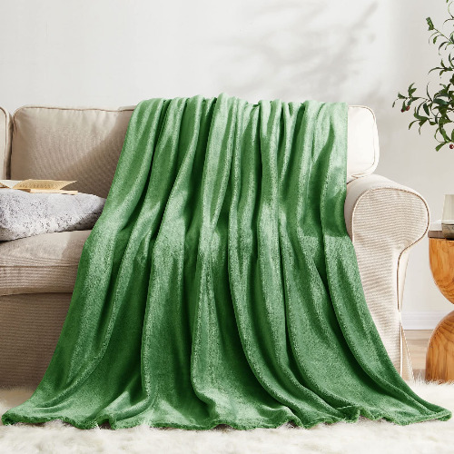 KMUSET Fleece Blanket Twin Size Emerald Lightweight Super Soft Cozy Luxury Bed Blanket Microfiber - Emerald Twin(60"x90")