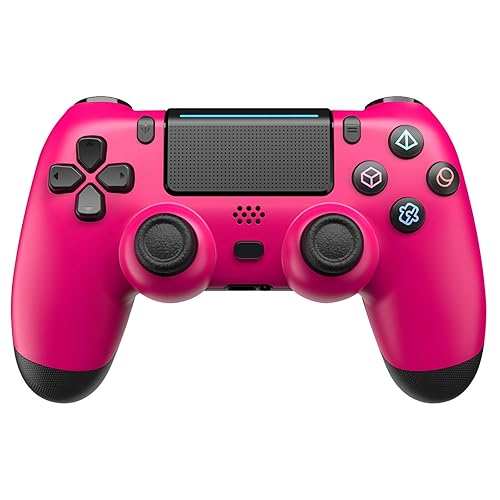 Wireless Controller for PS4,PS4 Controller with Dual Vibration Game Joystick Remote,Pink - Pink