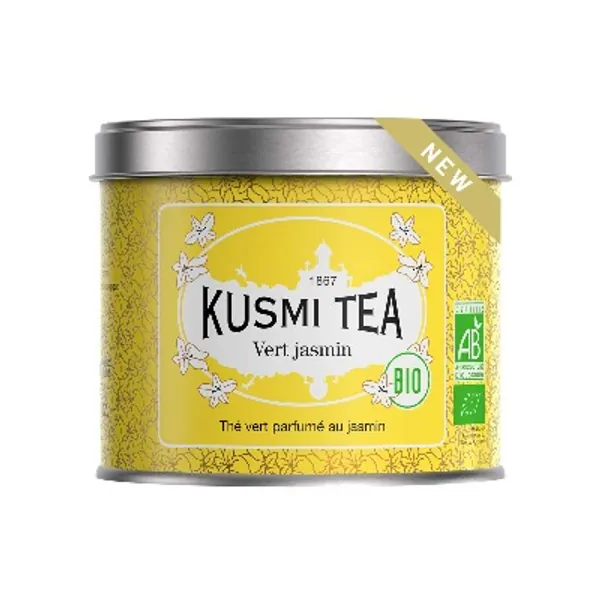 Kusmi Tea - Té Verde de Jazmín Bio - Lata de té de metal 90 g - Aprox. 40 tazas