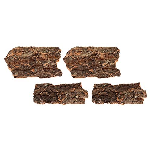 jojofuny 4 Piezas de Corcho Natural Corteza Plana Reptil de Terrario Fondo Natural Reptil de Escalada Estadificacion Hábitat Decoración
