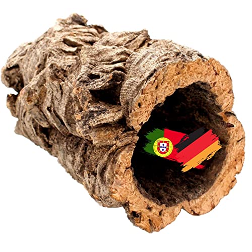 Fantástico Tubo de Corteza de Corcho Natural, 20 cm de Largo, 15 cm de Alto, Ideal también como decoración de Corcho túnel de Corcho