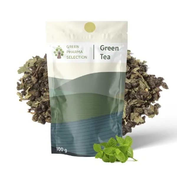 Té verde orgánico con Menta. 100gr 50 tazas. Te puro de hojas sueltas. Rico en vitaminas, minerales y antioxidantes. Este té crea una industria más justa y sostenible para agricultores