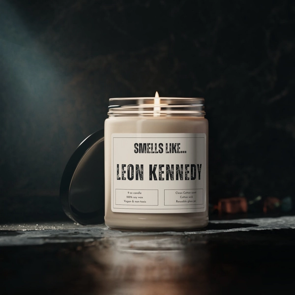 Leon Kennedy Candle, Resident Game Gift, Evil 4 Game, Leon Kennedy, Raccoon City PD, Evil, Resident, Gaming Gifts for Her, for Him
