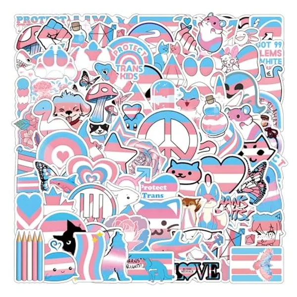 Trans Pride Stickers I110pcs Transgender Pride Rainbow Stickers LGBT Pride Stickers,Gay Stickers,Bi Stickers,LGBTQ Stickers,Vinyl Waterproof Stickers for Scrapbooking,Laptop,Bumper,Skateboard