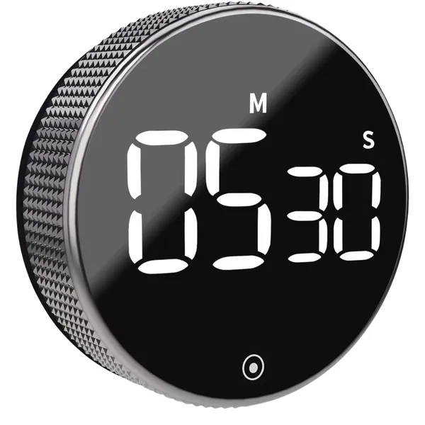 Kitchen Timer, Magnetic Countup & Countdown Timer, Digital Visual Timer, 3 Level Volume Adjustable Loud Alarm Time Timer, Large LED Screen Egg Timer, One Button Operation for Kids, Adults, Elderly - 
