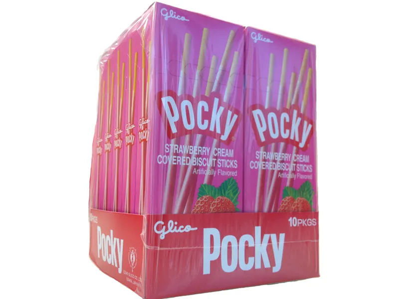 Glico Pocky Strawberry Cream Biscuit Stick, 1.41 OZ (Pack of 10)