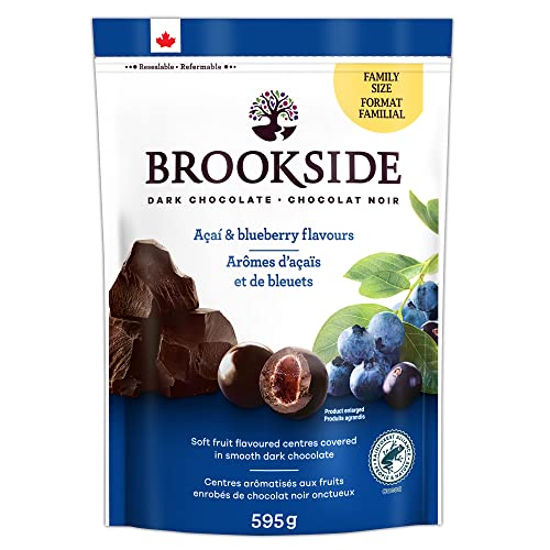 BROOKSIDE Dark Chocolate, Acai Blueberry, Good Candy for Family to Share, 595g - Dark Chocolate Acai Blueberry - 595 g (Pack of 1)