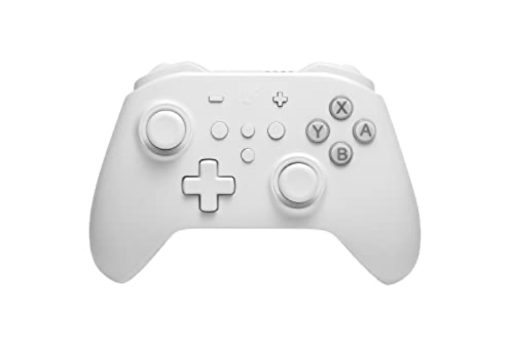 GuliKit Kingkong 2 Pro Controller, Switch Pro Controller with Hall Effect Sensing Joystick, Wireless Bluetooth Gamepad for Mario Party Switch, No Deadzone, Auto Pilot Gaming, Motion Sense - White