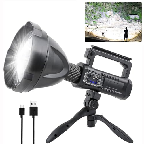 Rechargeable Spotlight Flashlight, 300000 High Lumens