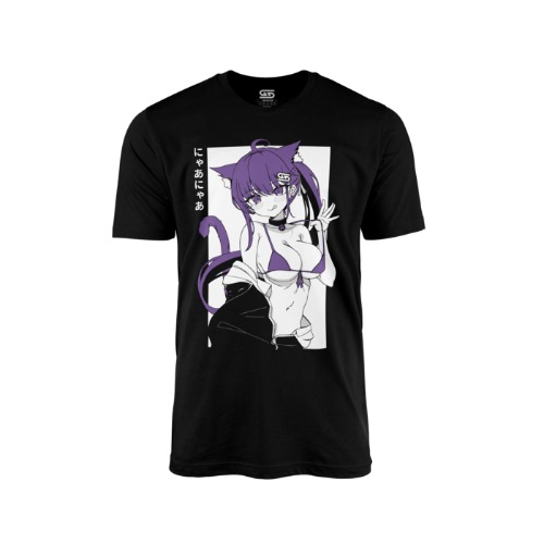 Waifu Shirt S3.4: Nya! | L / Black