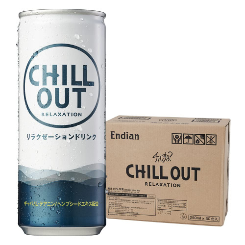 CHILLOUT(チルアウト) リラクゼーションドリンク 250ml (レギュラー,30本) 炭酸 炭酸飲料 リラックス ノンカフェイン ストレス 逆 エナジードリンク クールダウン くつろぎ GABA まとめ買い 缶 - 30本 1 option from ¥5,798