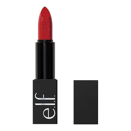 e.l.f. O Face Satin Lipstick, Richly Pigmented, Nourishing & Long-Lasting Creamy Lipstick, Infused With Jojoba, Vegan & Cruelty-Free, No Regrets - No Regrets - 1 count (Pack of 1)