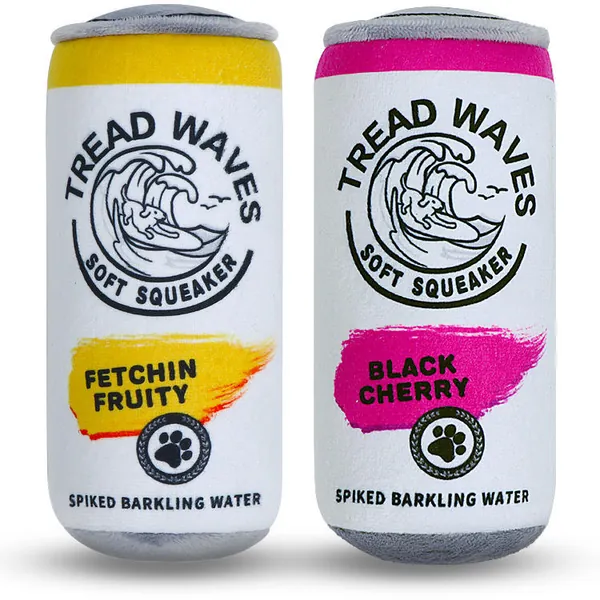 Mila - Interactive Squeaky Beer Can Dog Toy - Pink