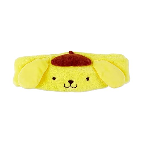 Sanrio 986178 Sanrio Hair Band Hair Turban Headband, Yellow, Pompompompurin, Face Washing, Makeup, One Size Fits Most, Girls, Character - Yellow - 1) Each item