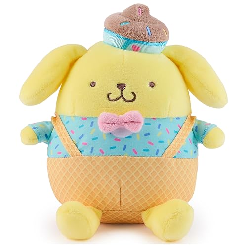 GUND Sanrio Hello Kitty and Friends Pompompurin Ice Cream Plush, Stuffed Animal for Ages 1 and Up, Yellow, 6”