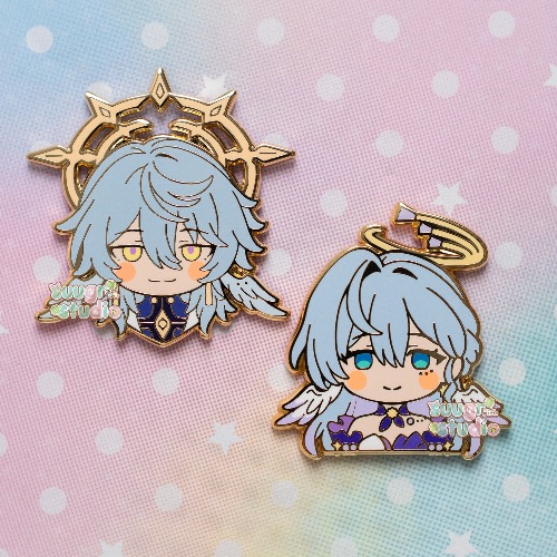 HSR Sunday and Robin Honkai Star Rail Hard Enamel Pin - Set of Both / [A Grade] / Locking Clasps