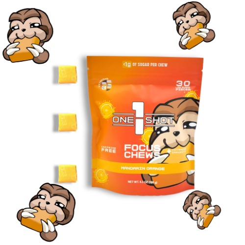 Mandarin Orange Focus Chews | Caffeine Free - Focus, Vitamins & Immunity (30 Pieces)