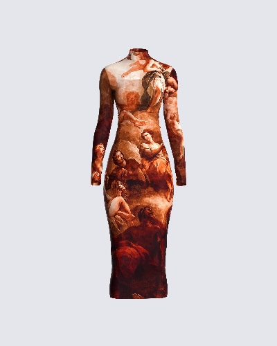 Gwen Renaissance Print Midi Dress | M