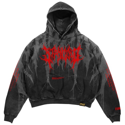 Bloodshot - Heavy Oversized Hoodie (Red Acid) 400GSM - L