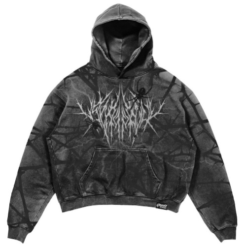 Veil Of Thorns - Heavy Oversized Hoodie (Acid Washed) 400GSM - L