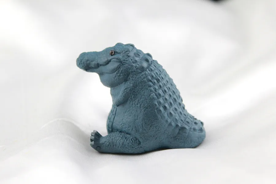 Blue Ceramic Crocodile Tea Pet - Chubby Crocodile - Best Gift