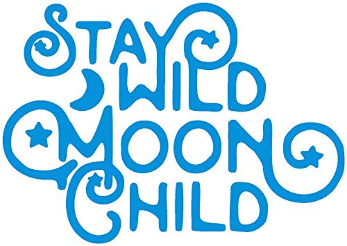 Stay Wild Moon Child Vinyl Cutout Sticker Rub On Decal 4.6-by-3.25 Inches (Purple) - Purple