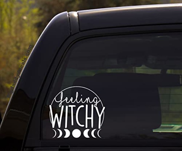 RUNNING L8 Feeling Witchy - Magic, Witchy, Witch, Wiccan, Vibe, Moon, Moon Phases Vinyl Decal Sticker for Window of car, Van, Truck