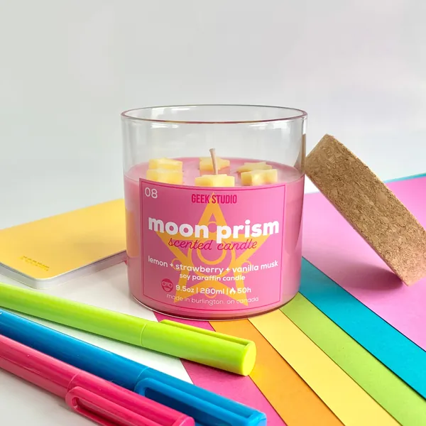 Moon Prism Candle - lemon + strawberry + vanilla musk