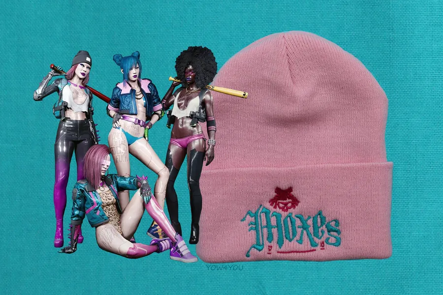 Moxes Beanie | The Mox - Cyberpunk 2077 Inspired Embroidered Beanie, Video Game Embroidery