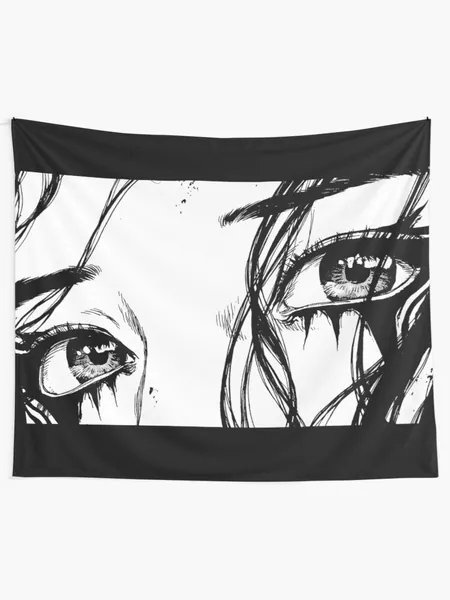 Manga Eyes Wall Tapestry, Vaporwave Anime Girl Wall Tapestry, Manga Anime Crying Wall Tapestry, Sad Japanese Wall Tapestry