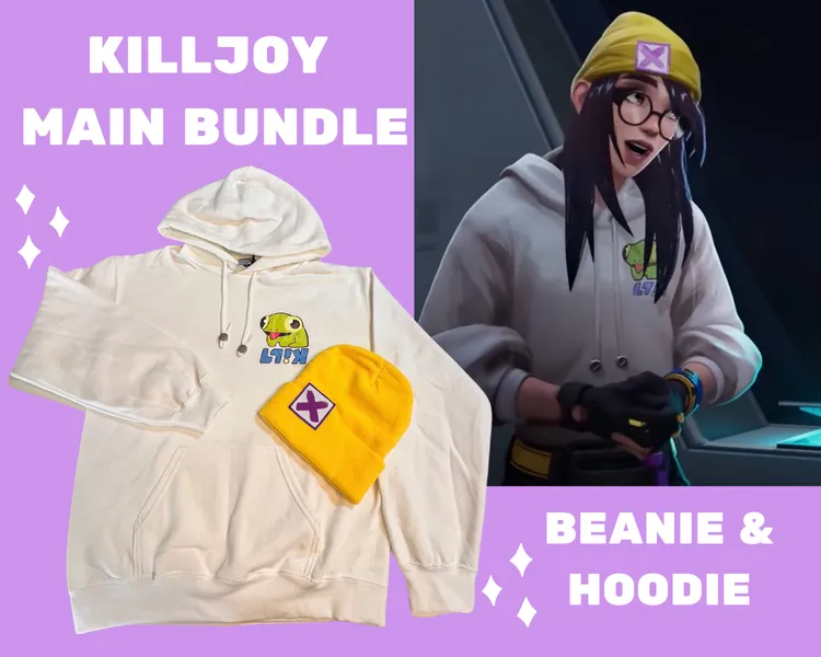 Killjoy Frog Cinematic Hoodie Bundle | Killjoy Cosplay | Valorant Duo Gift | Valorant Hoodie | Killjoy Cosplay Hoodie | Valorant Gift