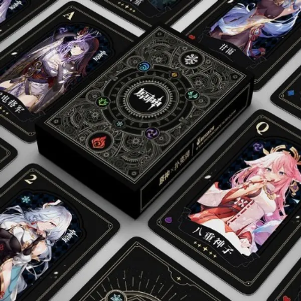 Genshin Impact Black Core Paper Poker Cards  54 Characters  | Etsy