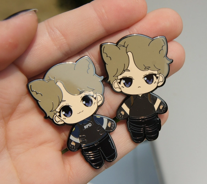 READY TO SHIP Leon Kennedy w/ Cat Ears - Hard Enamel Pin