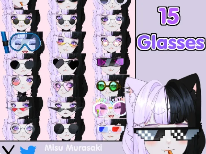 Vtuber Glasses Assets