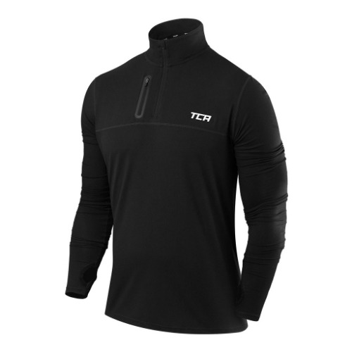 Medium Black/Black Long Sleeve Half-Zip Running Top