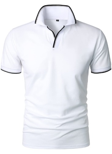 Medium White Short Sleeve Polo Shirt